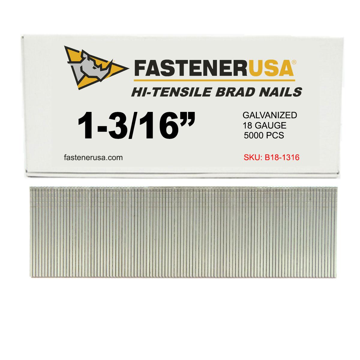 thumbnail image 2 of 5,000 Count 3/8-Inch 18 Gauge Straight Brad Nails For Finish Nailers - 18GA Pin Nails By Fastener USA 2 of 3