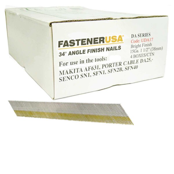 HW HAMWOO Clavos De Acabado En ángulo DA De Calibre 15, 34 Grados